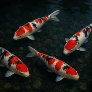 Koi Sanke (weiß-rot-schwarz), 25-30 cm, Cyprinus carpio Saisonangebot